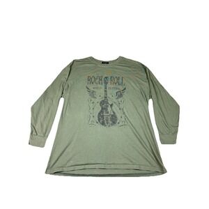 Cutter USA Rock N Roll World Tour 1977 Green Long Sleeve T-shirt Size S/M